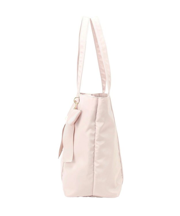 Maison de FLEUR リボンチャーム付きマルチポケットトートバッグ Grayish Pink