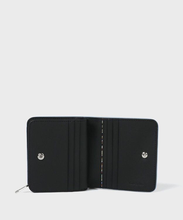 Paul Smith ストライプコーナー 2つ折り財布 ブラック