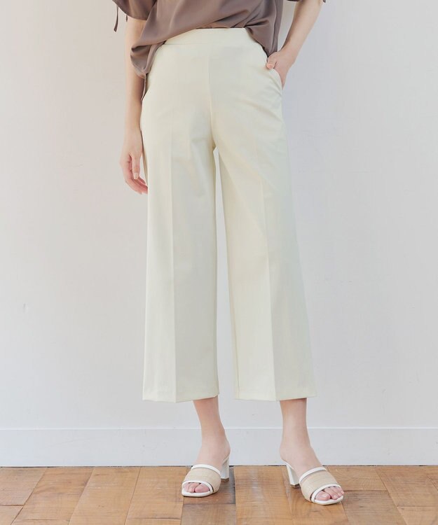 Tiaclasse 【日本製・洗える・接触冷感・吸水速乾・UVカット】サーラドライ・ワイドパンツ オフホワイト