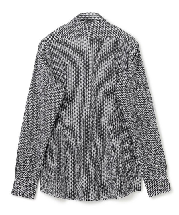 JOSEPH HOMME トライジャガード ストライプ ストレッチ レギュラーカラーシャツ ブラック系1