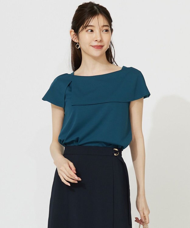 ANY SIS S ケープディテール カットソー グリーン