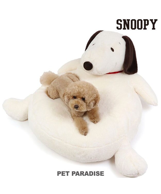 PET PARADISE 【ネット店限定 再入荷】 スヌーピー おなか デラックスクッション 100×51㎝ ホワイト