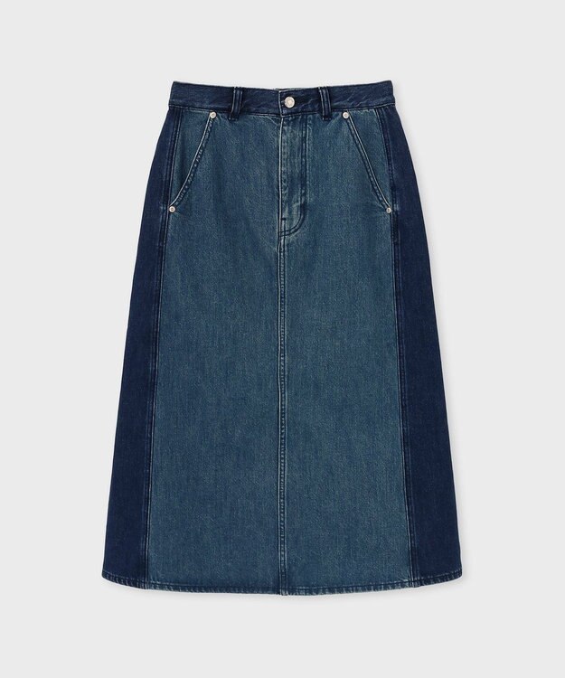 Paul Smith パネル インディゴ デニムスカート インディゴブルー