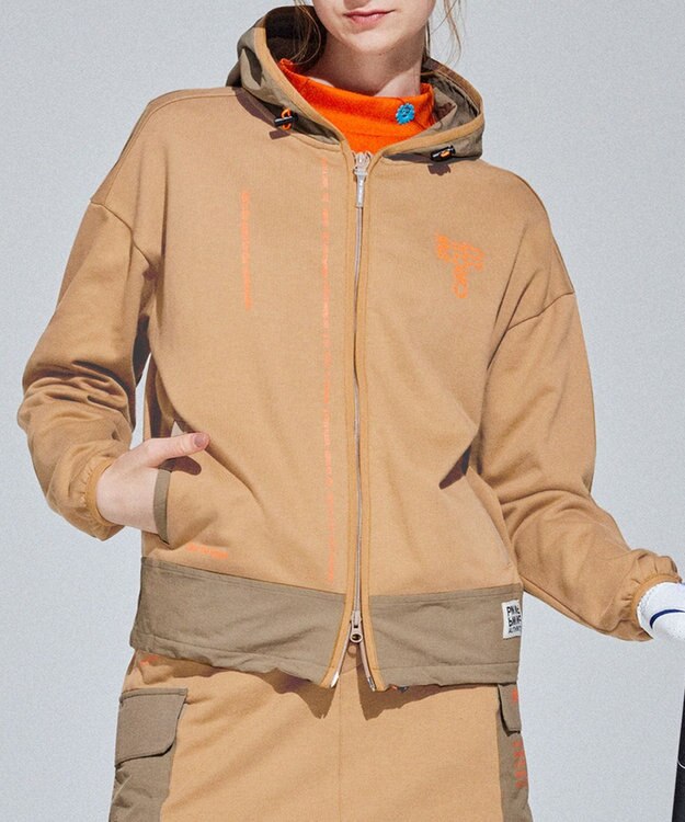 PW CIRCULUS 【WOMEN】裏毛ジップアップフーディー ベージュ系