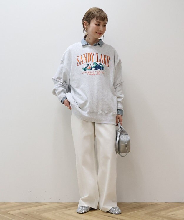 AMERICAN HOLIC 刺繍裏毛プルオーバー Brown