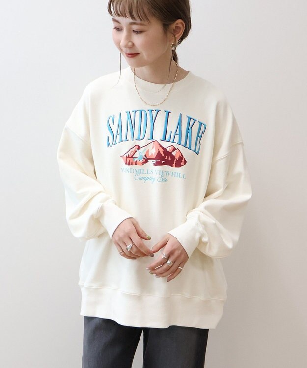 AMERICAN HOLIC 刺繍裏毛プルオーバー Brown