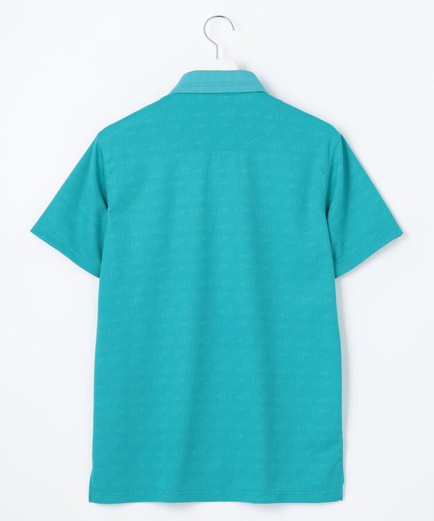 23区GOLF 【MEN】【吸水速乾・UVケア】ロゴジャガード 半袖ポロシャツ ターコイズブルー系