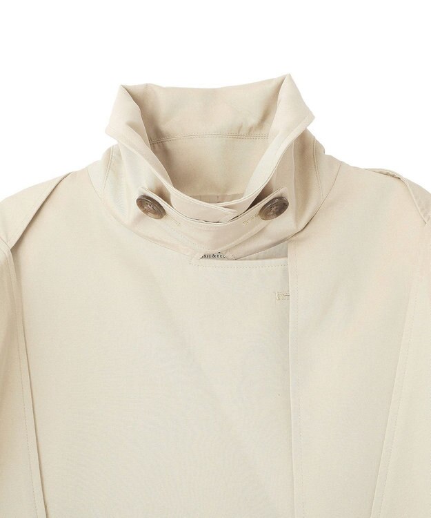 earth music&ecology 2WAYフードショートフレアトレンチ Beige