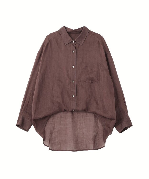 YECCA VECCA 3wayシアーリネンシャツ Brown