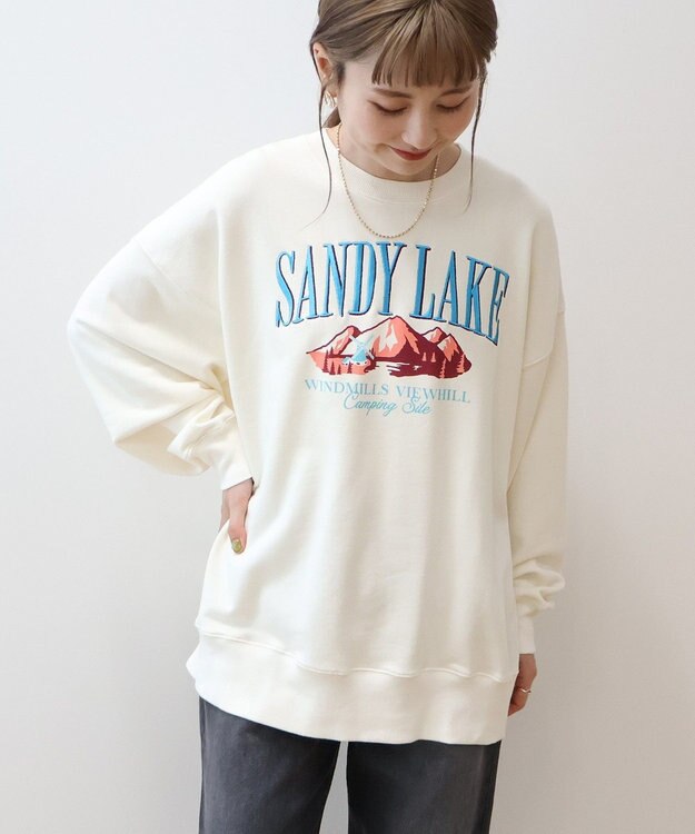 AMERICAN HOLIC 刺繍裏毛プルオーバー Brown