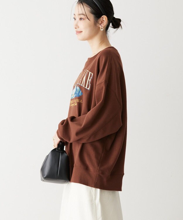 AMERICAN HOLIC 刺繍裏毛プルオーバー Brown