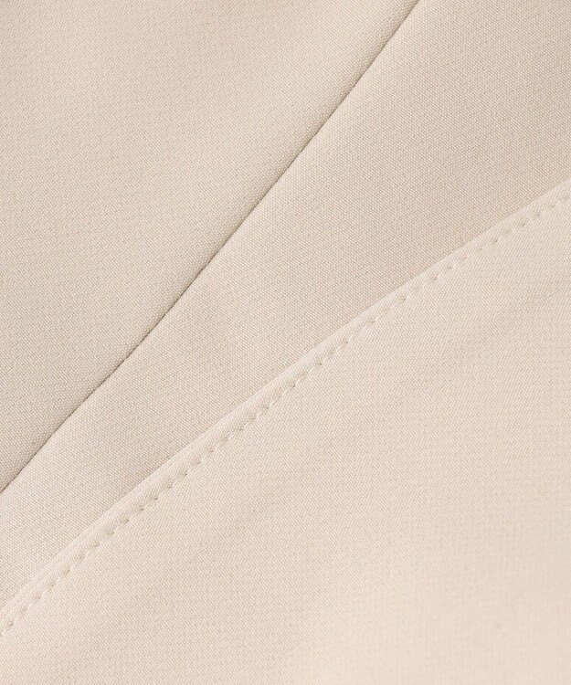 ANY 【WEB限定】ダブルクロスストレッチ Ｖネックノーカラージャケット ベージュ