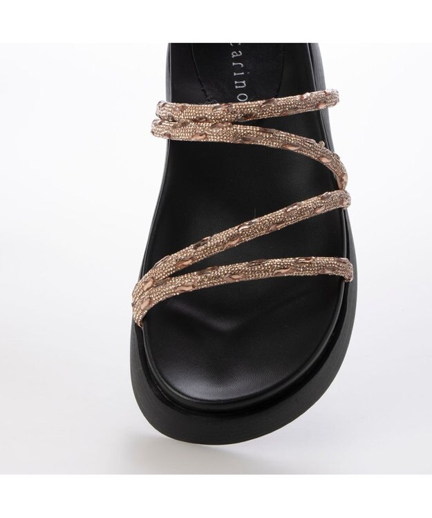 MODE ET JACOMO <carino>厚底ビジューサンダル ピンク