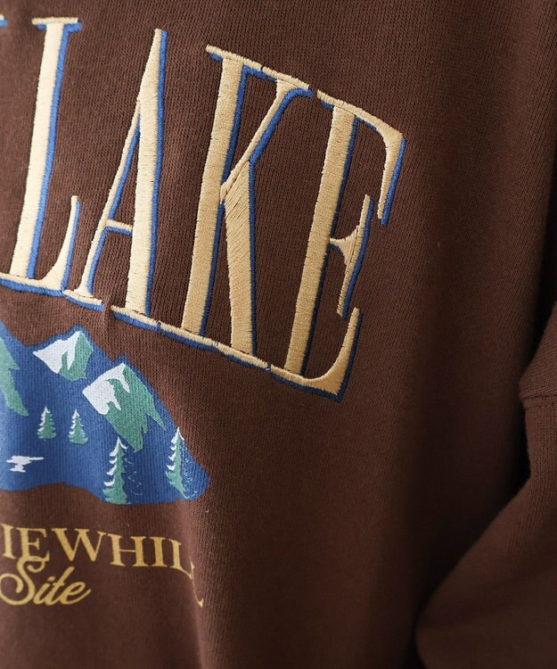 AMERICAN HOLIC 刺繍裏毛プルオーバー Brown