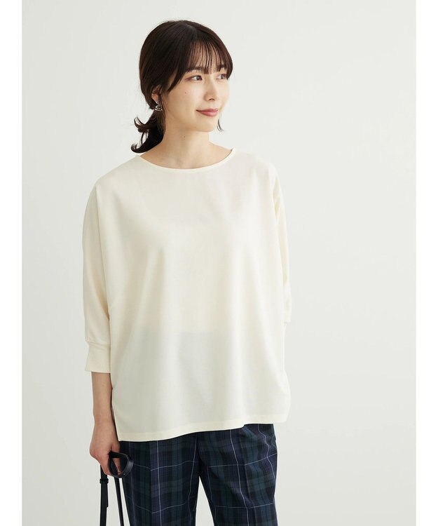 Green Parks ジョーゼットドルマンカットプルオーバー Ecru