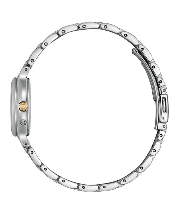 CITIZEN 【ソーラー電波】シンプルで使いやすい 小さめサイズ  秒針・日付つき  レトロクラシカルなテイスト シルバー