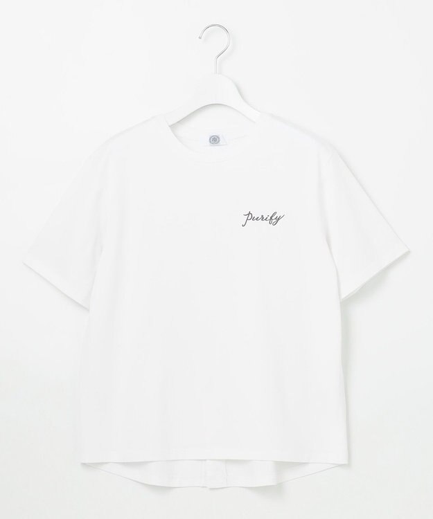 J.PRESS LADIES エンブロイダリー ロゴ Tシャツ ホワイト系