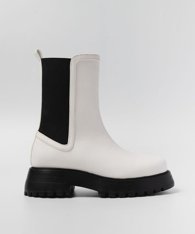 BONTRE 【PRECIEUX JOUET/プレシュウジュエ】トラックソールミドルサイドゴアブーツ ホワイト