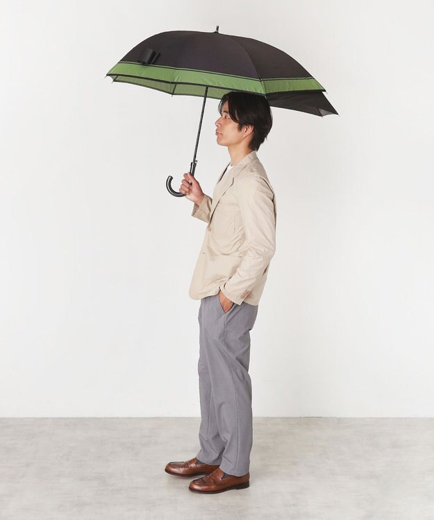 MOONBAT ポロ ラルフ ローレン (POLO RALPH LAUREN)  メンズ 長傘 雨傘 ロゴ刺繍 ボタンジャンプ ワンタッチ ブラック