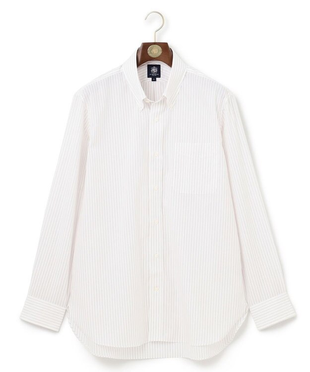 J.PRESS MEN 【KING SIZE】【PREMIUM PLEATS / 形態安定】ペンシルストライプ シャツ / B.D. ワイン系1
