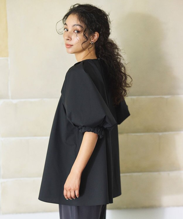 #Newans サークルスリーブAラインブラウス ブラック