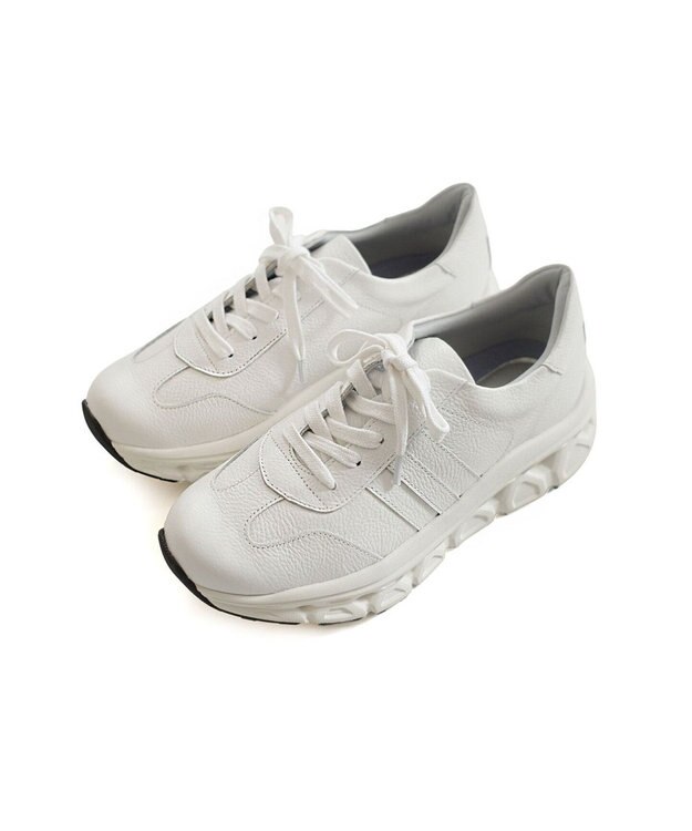 Pointer 日本製 本革 穴開きソールスニーカー ホワイト