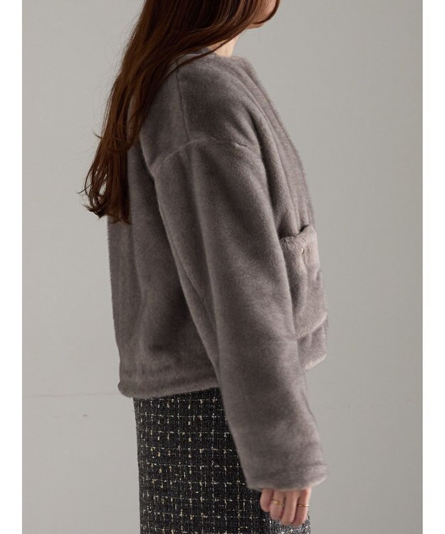 Te chichi グラデーションファーノーカラージャケット《2025winter catalog item》 グレー