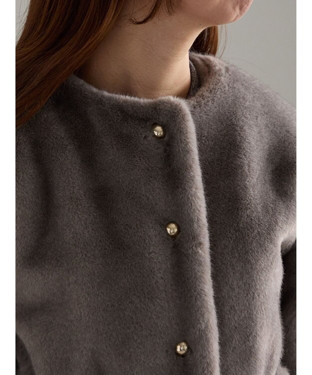 Te chichi グラデーションファーノーカラージャケット《2025winter catalog item》 グレー