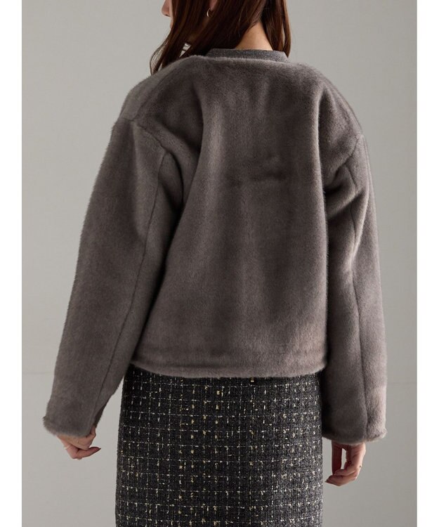 Te chichi グラデーションファーノーカラージャケット《2025winter catalog item》 グレー