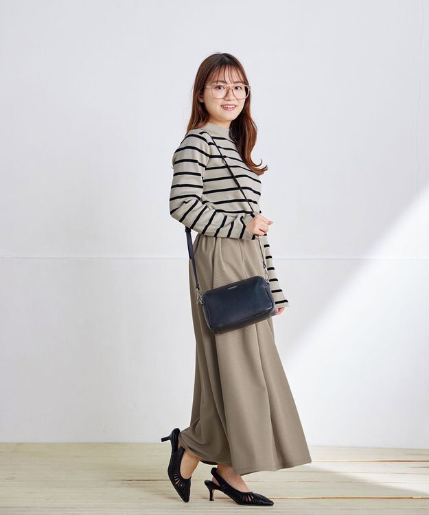 Tiaclasse 【洗える】ハイネックニットプルオーバー ボーダー