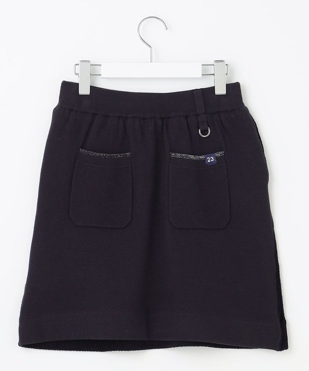 23区GOLF セットアップ可【WOMEN】ストレッチモール ニット スカート ネイビー系