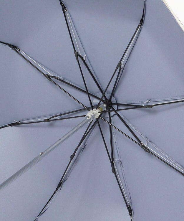 MOONBAT 【ランバン オン ブルー（LANVIN en Bleu）】晴雨兼用折りたたみ日傘　ビジューリボン スカイブルー