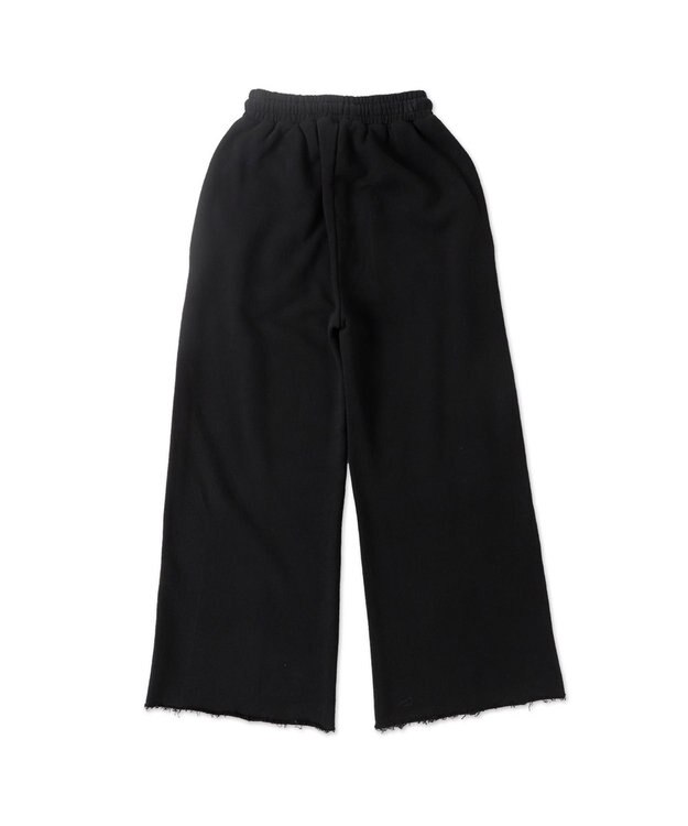 WEGO 【ウエストゴム】ヴィンテージウォッシュスウェットワイドパンツ ブラック