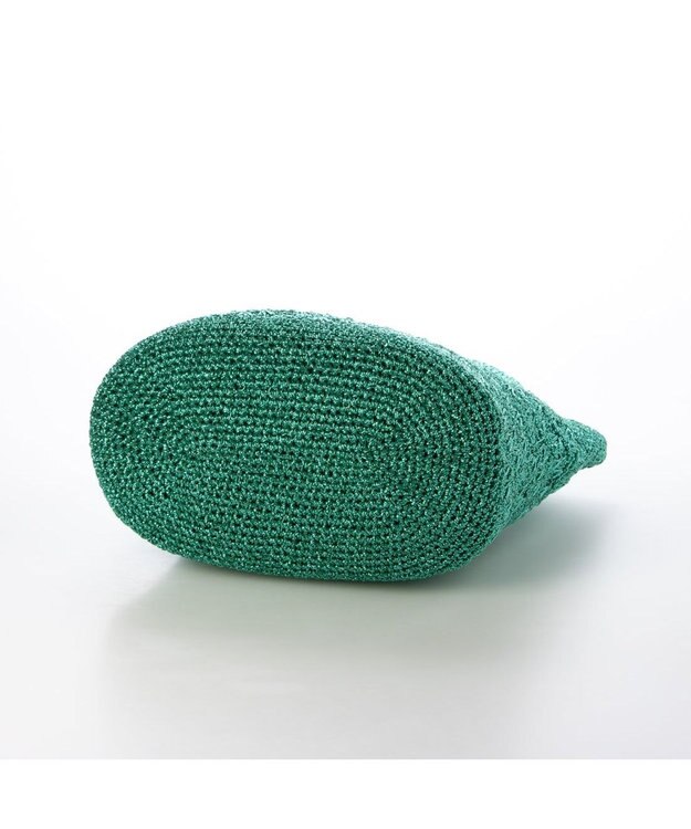 UNBILLION カシュカシュ cachecache / メタリックコード柄編みトートバッグ グリーン