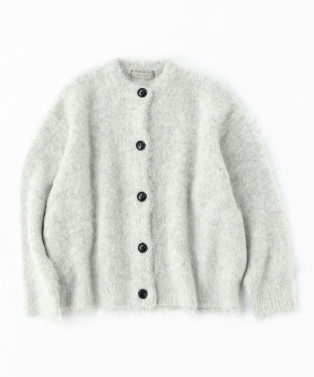 UNFILO 【洗える】アルパカシャギー カーディガン シルバーグレー