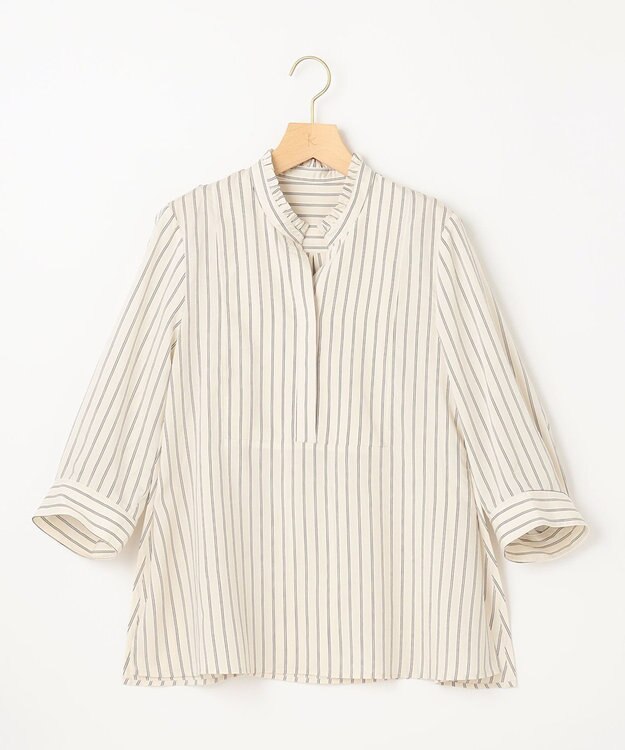 組曲 【WEB限定】ナイロンレーヨン スキッパーブラウス エクリュベース系1