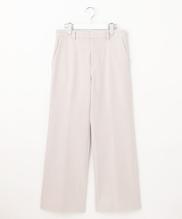 自由区 【裏起毛/撥水加工】TRギャバ ストレートパンツ ライトグレー系