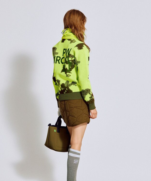 PW CIRCULUS 【WOMEN】Spark dot camouflage 軽量ニット ゴルフウェア レディース ライトグリーン系5