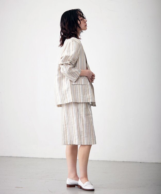 J.PRESS YORK STREET 【WOMEN】コットンリネン　ジャケット ベージュ系1