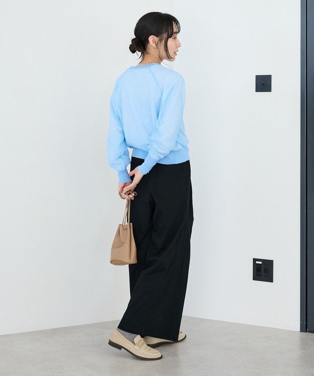 CRAFT STANDARD BOUTIQUE ジョーゼットシアーニットプルオーバー Blue