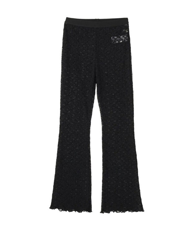 earth music&ecology レースフレアパンツ Black