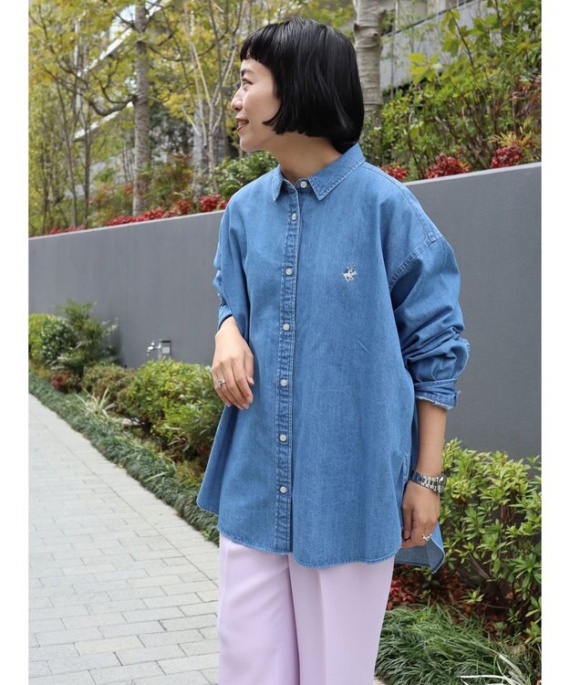 AMERICAN HOLIC ドロップショルダーＢＩＧシャツ／Ｂ．ＨＰＯＬＯＣＬＵＢ Light Indigo