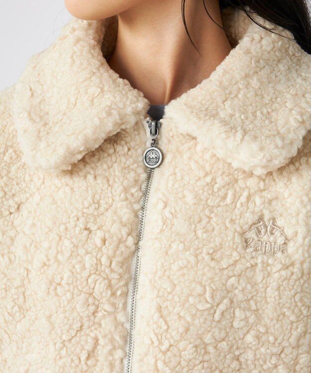 OP／FILA 【Kappa】ショート丈 ドロップショルダーボアジャケット アイボリー