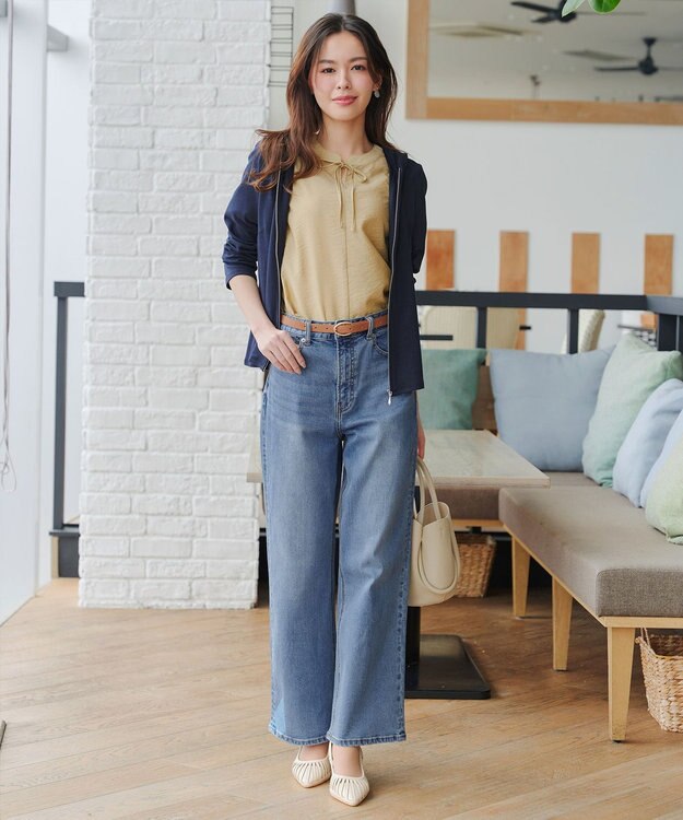 Tiaclasse L 【UVケア・接触冷感】“やみつき”ショートパーカー ネイビー