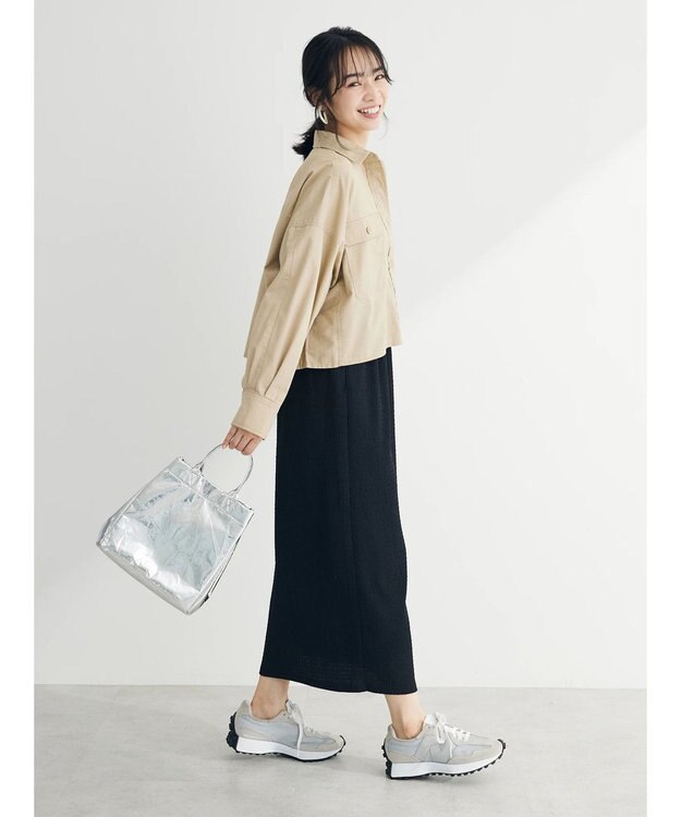 Green Parks ショート丈ワイドシャツ Beige