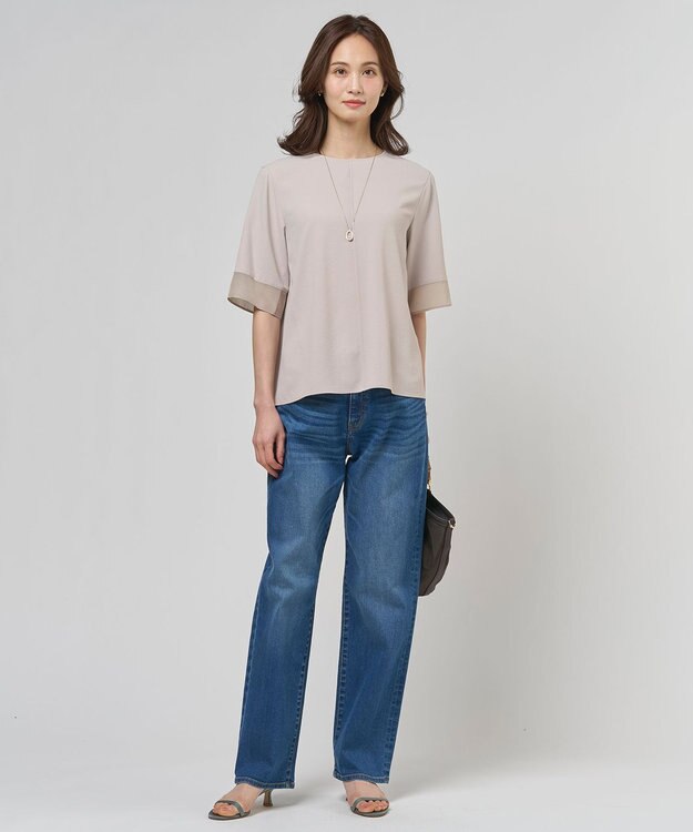 J.PRESS LADIES S 【セットアップ対応】Light ジョーゼット プルオーバー ブラウス ベージュ系