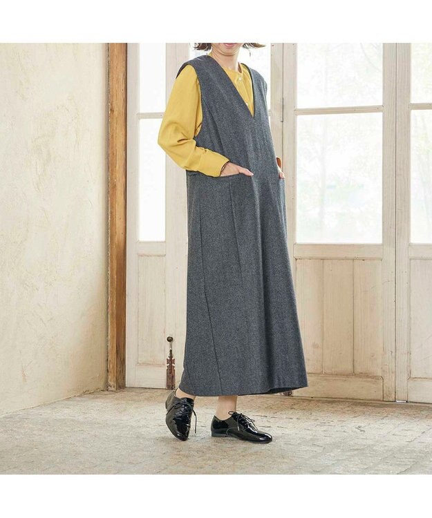 ing <ing>ソフトレースアップシューズ ブラックエナメル