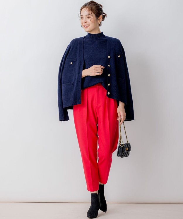 組曲 【WEB限定】ウールカシミヤミックス カーディガン ネイビー