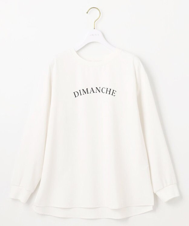 ANY SIS L 【洗える】2wayストレッチジョーゼットロゴ ロンT オフ×カーブ