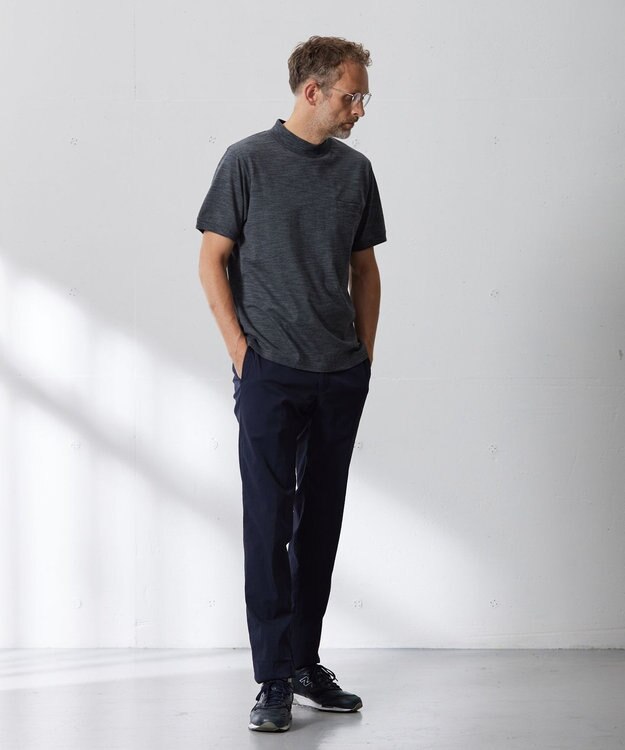 J.PRESS MEN カスリ モックネック Tシャツ グレー系